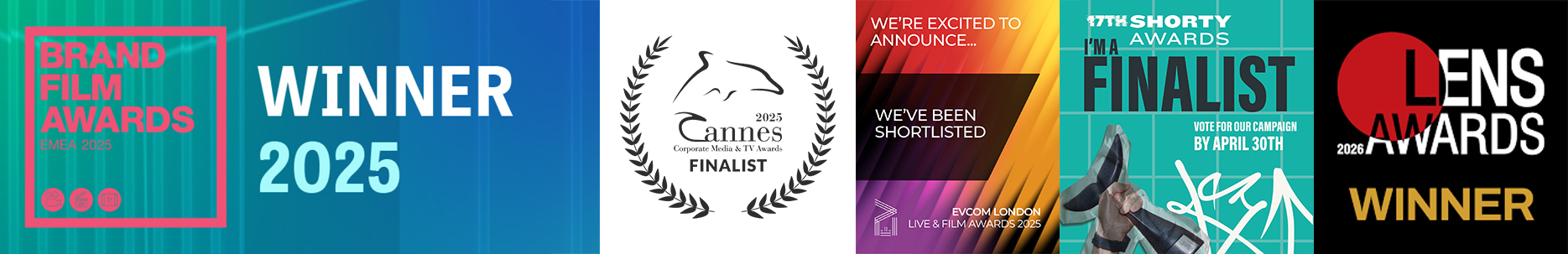 Award laurels: Brand Film Awards Winner 2025, Cannes Corporate Media & TV Awards Shortlisted, 17th Shorty Awards Finalist, Lens Awards Winner